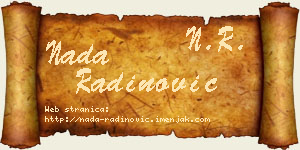 Nada Radinović vizit kartica